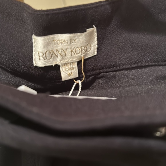 Torn by Ronny kobo Chic Black Trousers with Button Accents - Picture 3 of 4